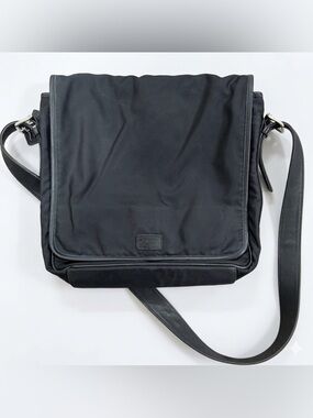 Coach Vintage Black Nylon and Leather Messenger Bag